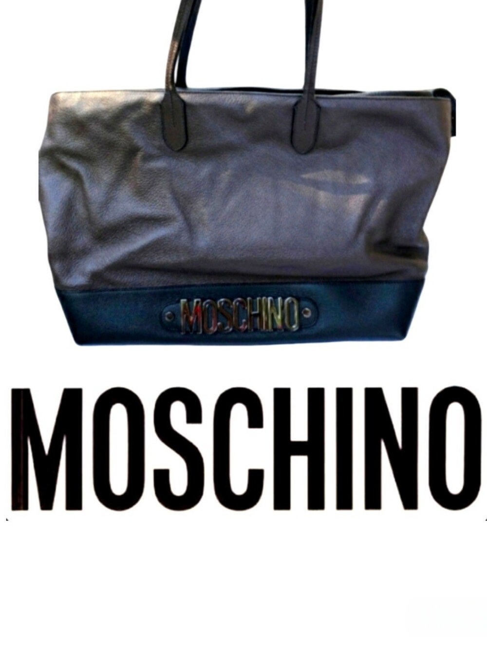 Moschino Shopper Tote Leather Bag